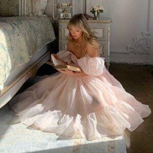 Selkie Peach Skin French Puff Dress 4X NEW with tags